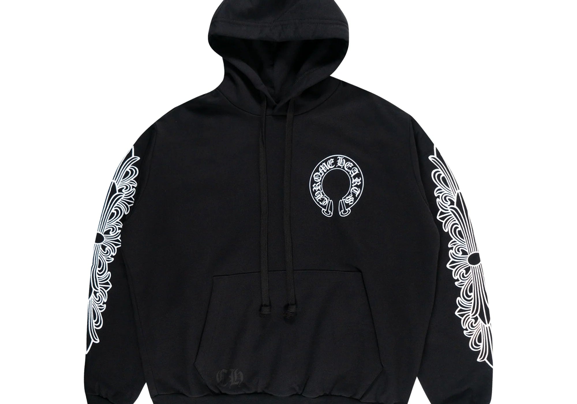 Chrome Hearts Horseshoe Floral Pullover Hoodie Black