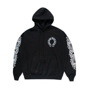 Chrome Hearts Horseshoe Floral Pullover Hoodie Black