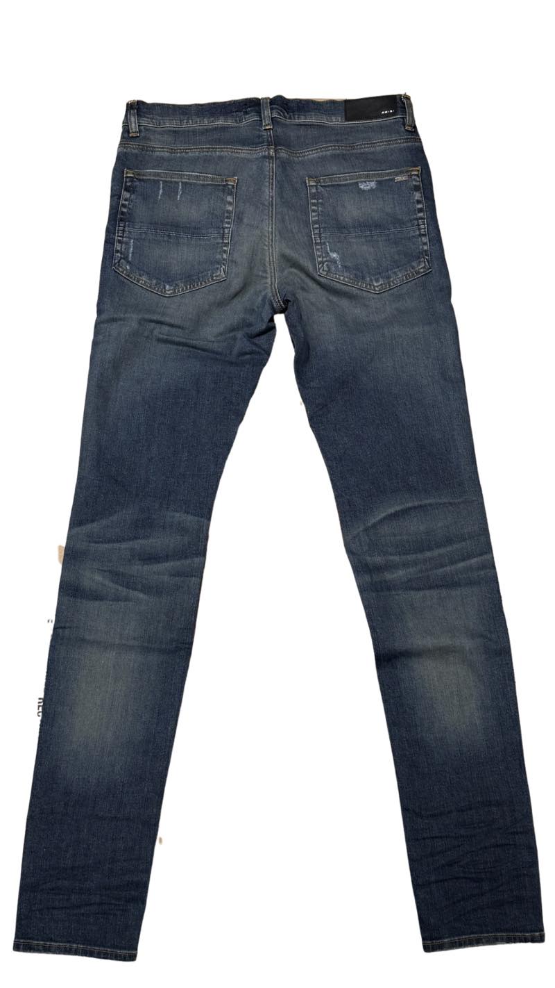 Amiri Deep Indigo Broken Distressed Jean