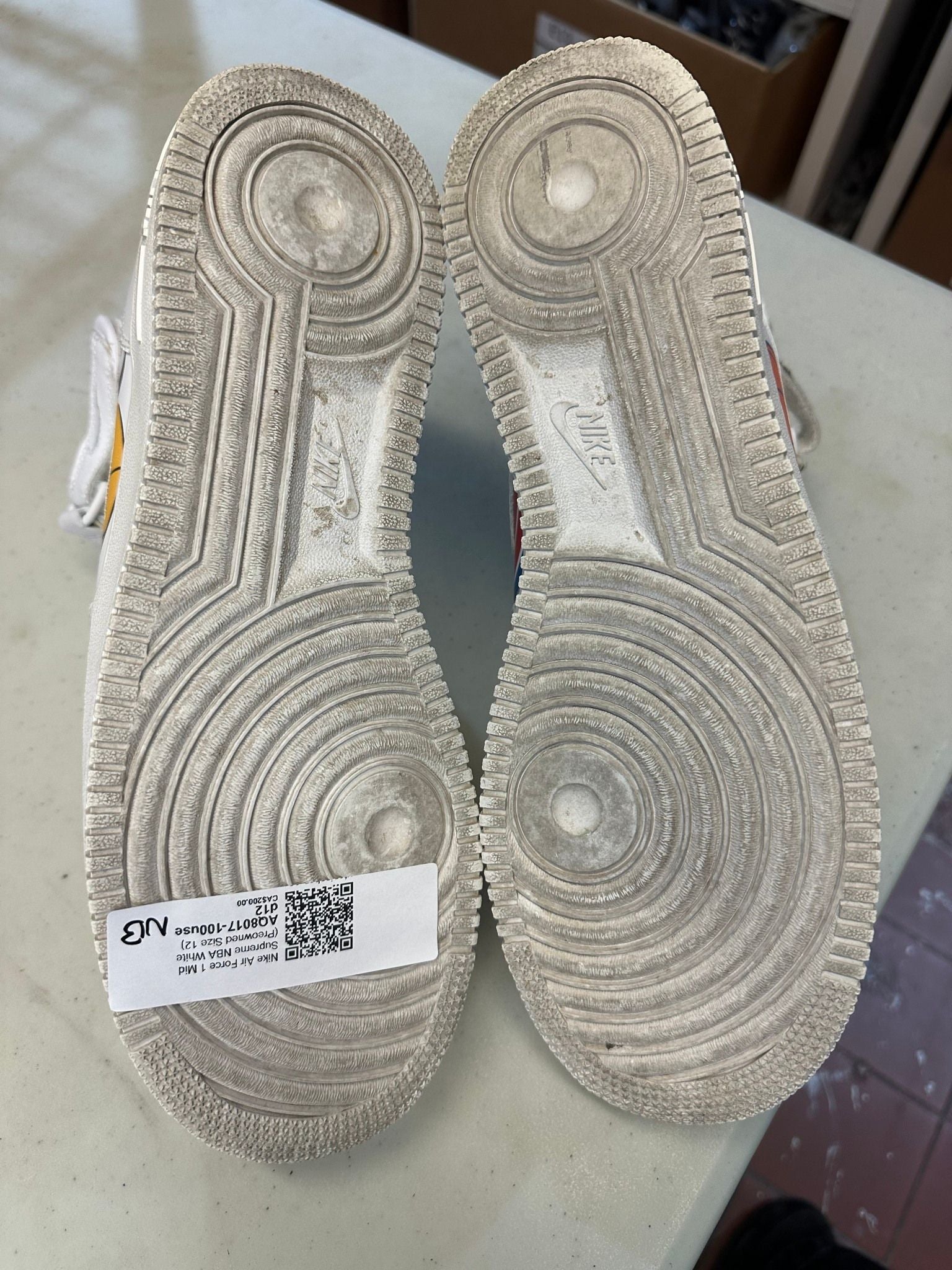 Nike Air Force 1 Mid Supreme NBA White - Pre-Owned Size 12 (No original box)