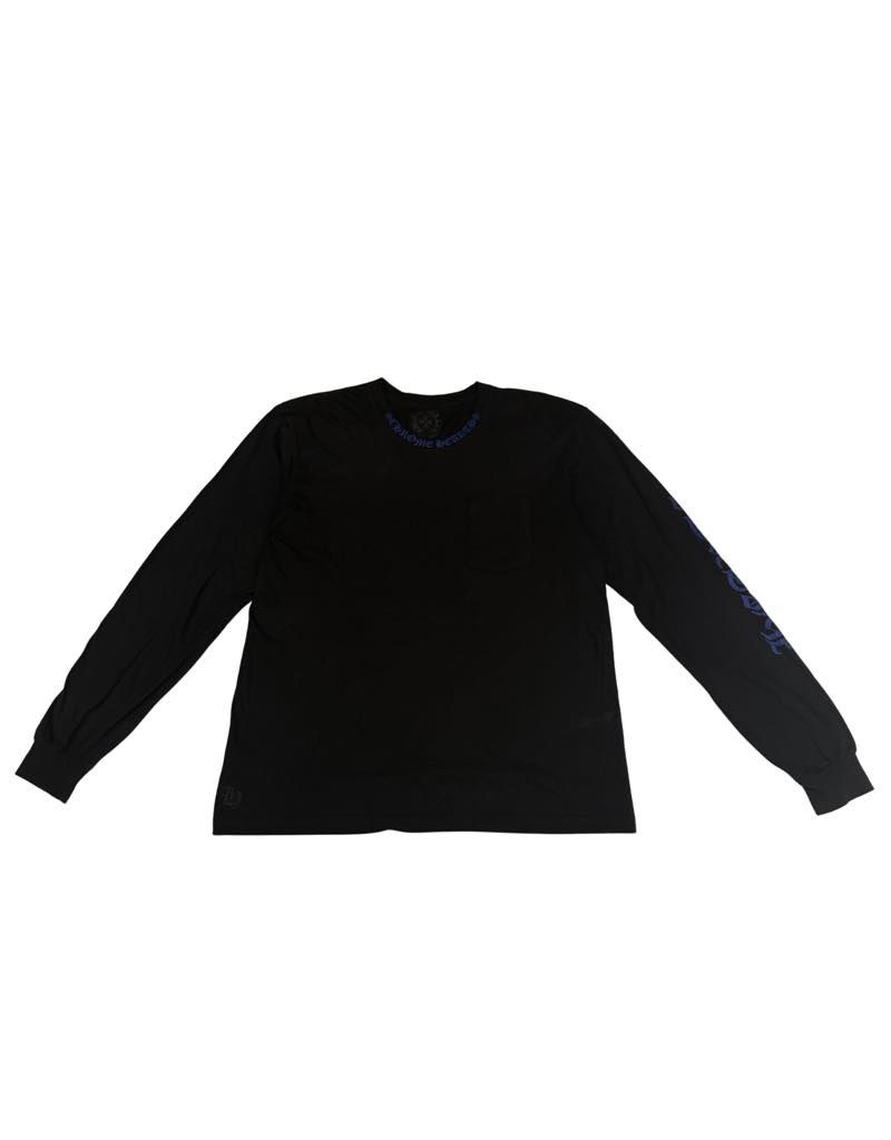 Chrome Hearts Neck Logo L/S T-Shirt Black/Blue - Pre-Owned Size XL