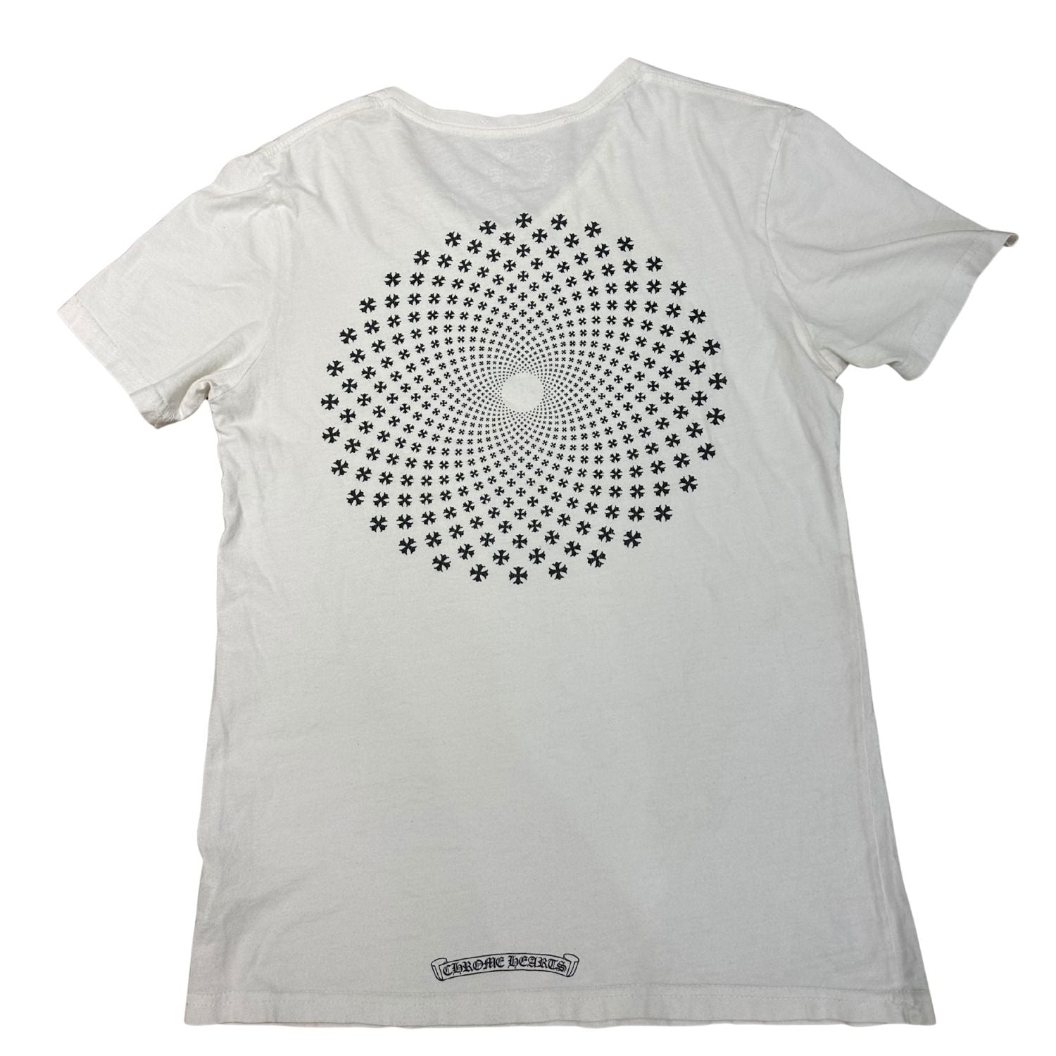 Chrome Hearts Kaleidoscope Logo V-Neck T-Shirt White (Preowned Size M) - Pre-Owned