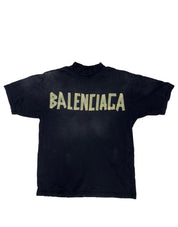 Balenciaga Tape Type Medium Fit T-Shirt Faded Black - Pre-Owned Size XS