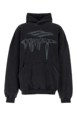 Balenciaga 3b Liquefied Oversized Hoodie Black