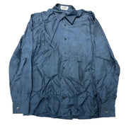 Hermes Allover Logo Blue Silk Shirt - Pre-Owned Size M