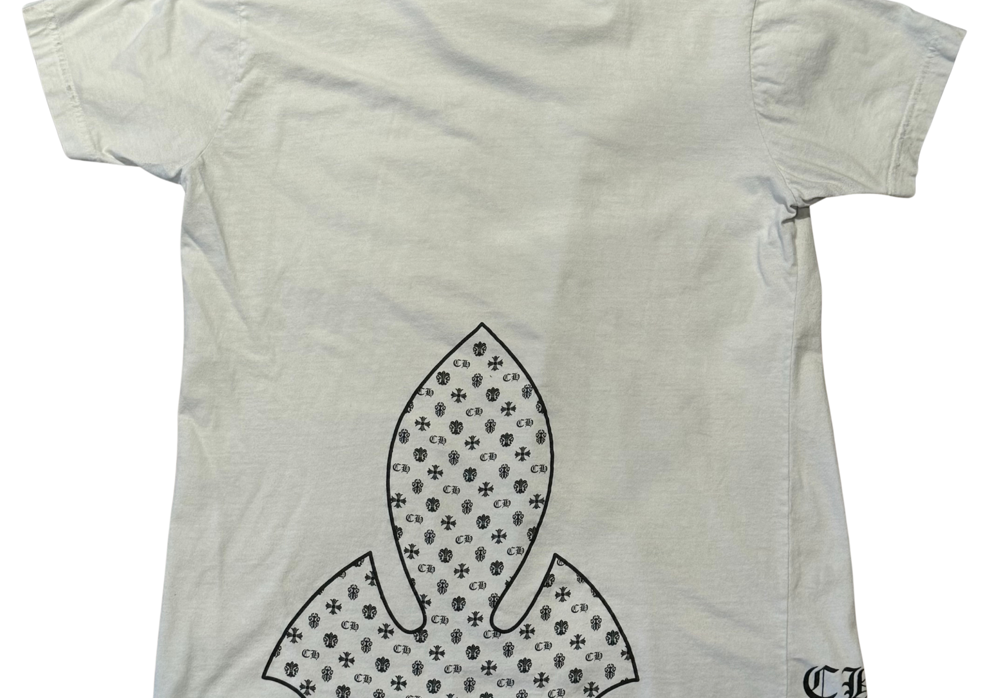 Chroms Hearts Multi-Logo Fleur Knee T-Shirt White (Preowned Size L)