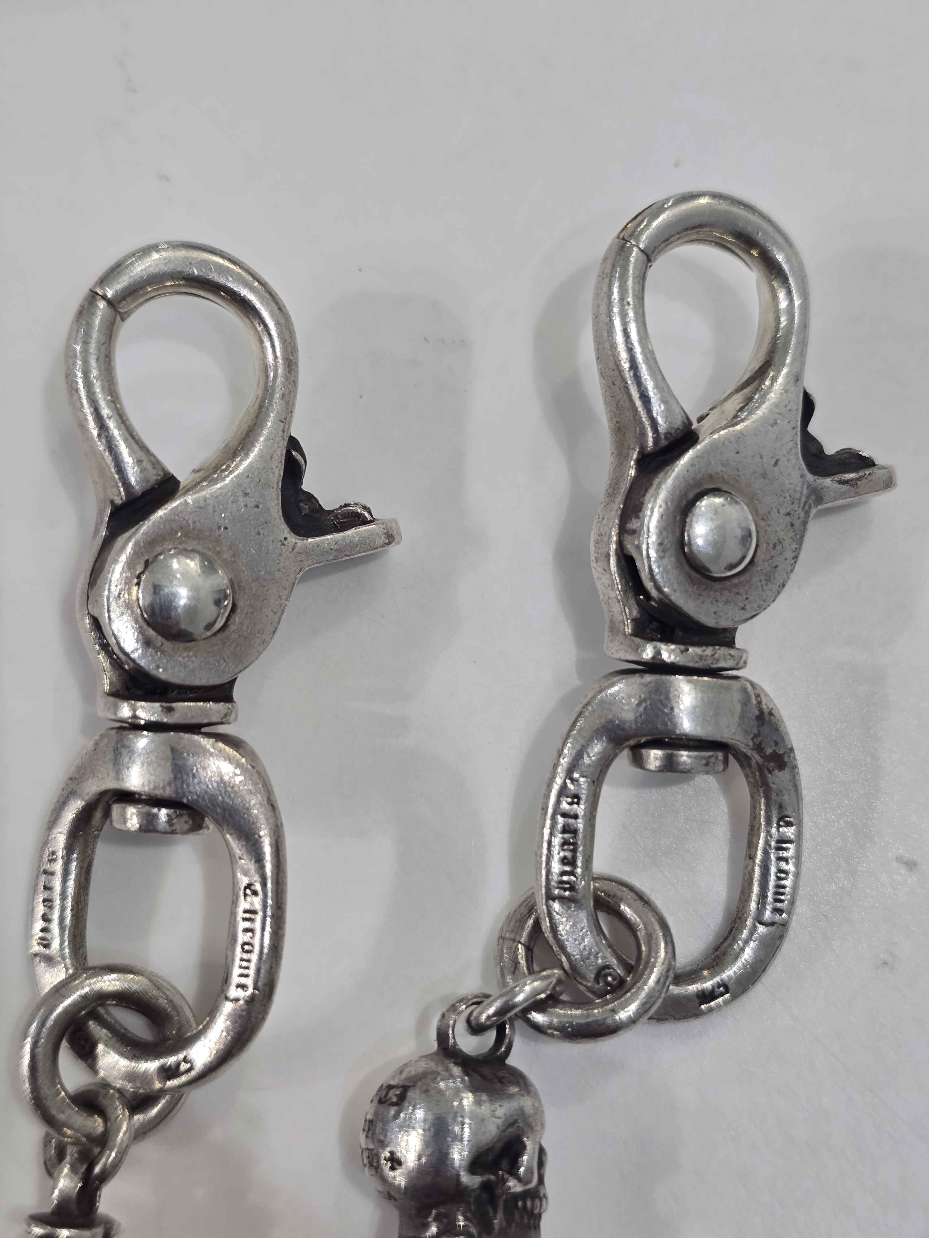 Chrome Hearts Silver Foti Skull Wallet Chain (21 Inches) - Lightly Pre-Owned