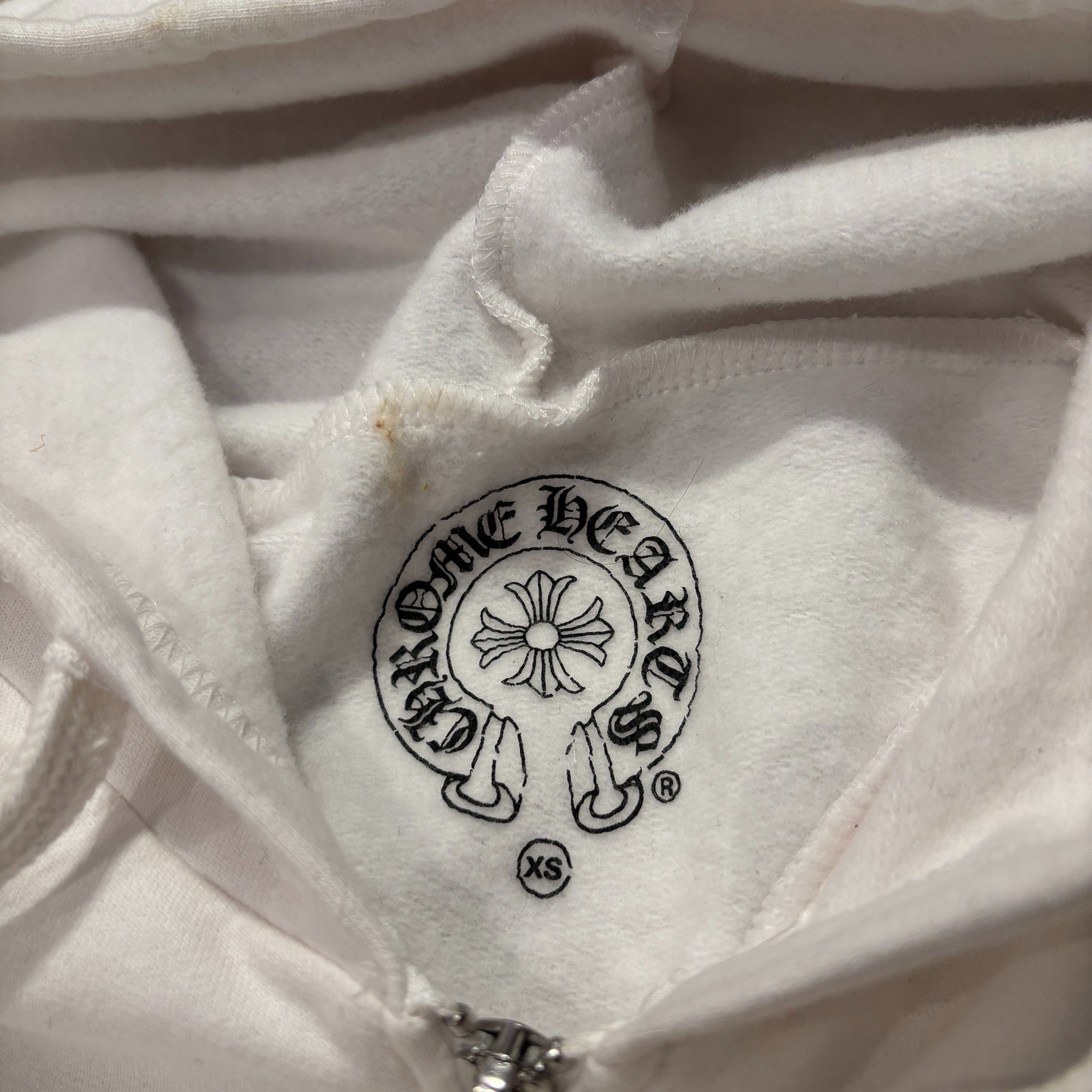 Chrome Hearts Employee Sale Blank Zip-Up Hoodie White (Preowned Size XS #2) - Pre-Owned