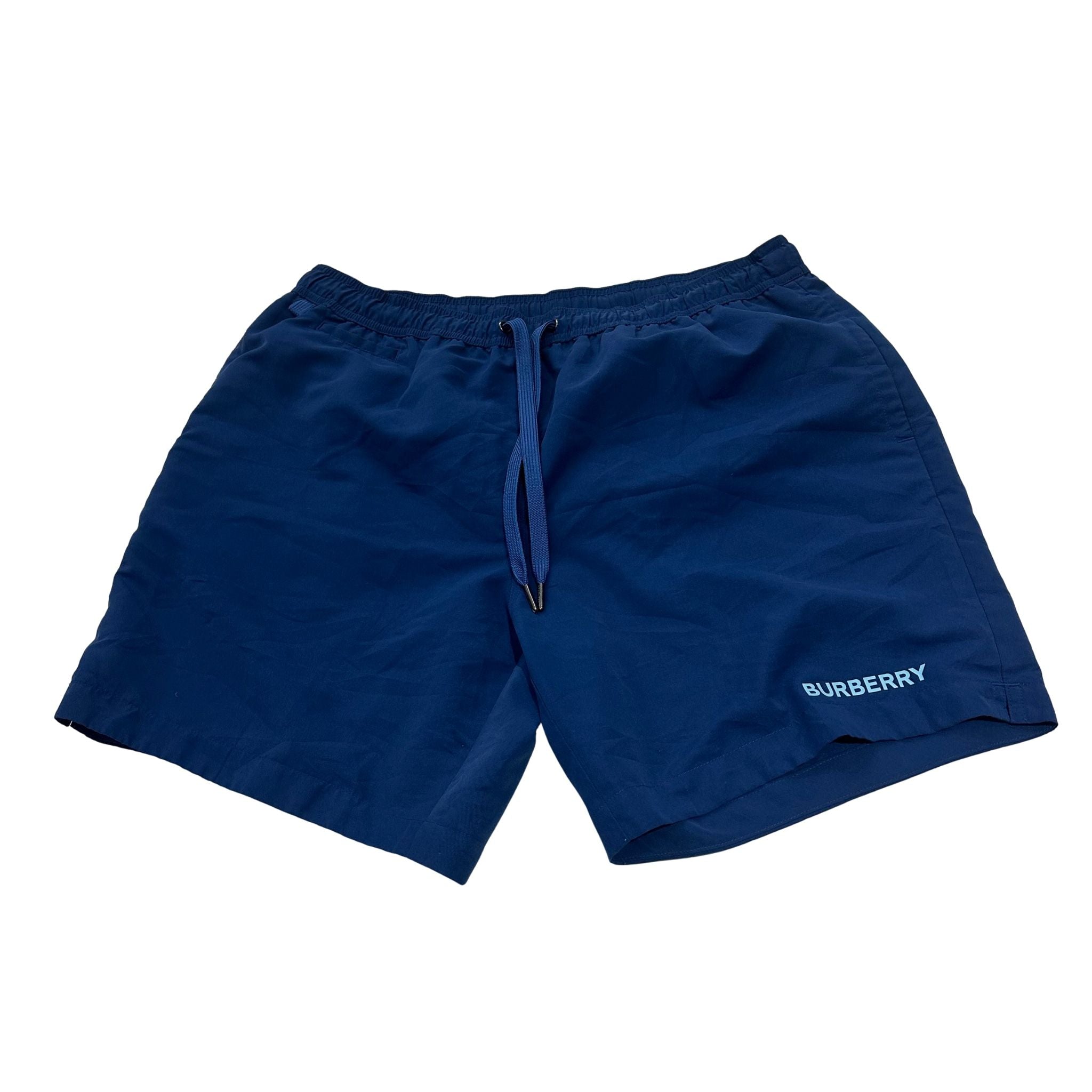 Burberry Martin Logo Swim Shorts Blue (L) - Pre-Owned
