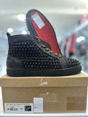 Christian Louboutin Louis Flat Veau Velour High-Top Brown - Pre-Owned Size 9