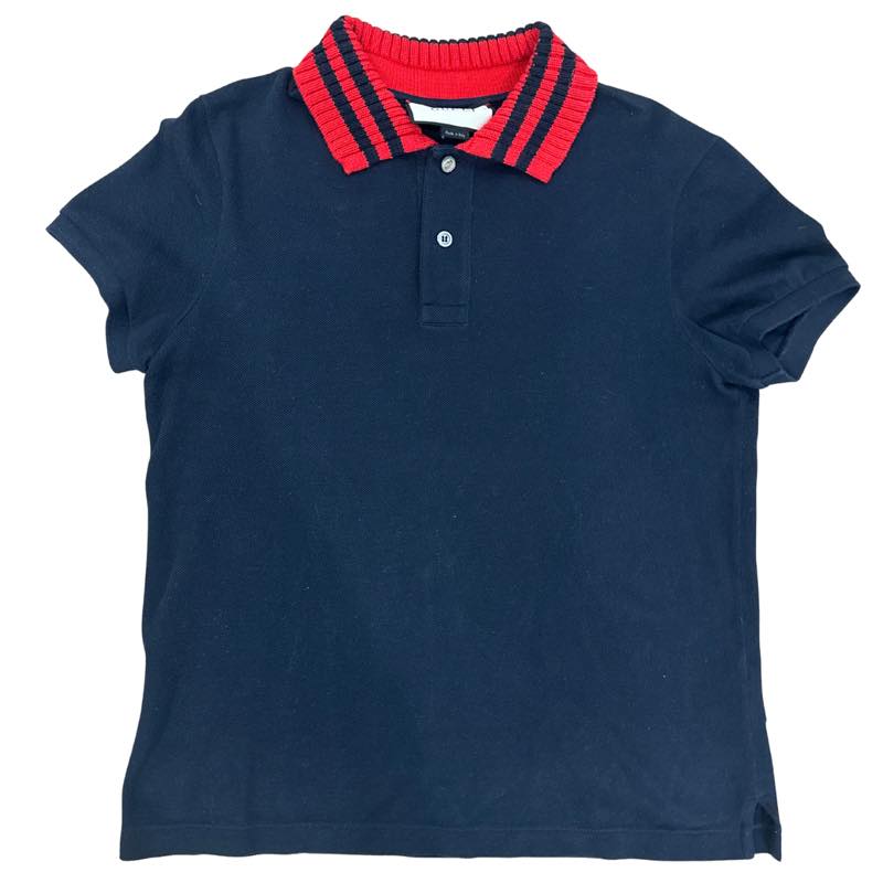 Gucci Knit Collar Polo Navy - Pre-Owned Size XS