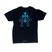 Chrome Hearts Blue Triple Cross Logo T-Shirt Black