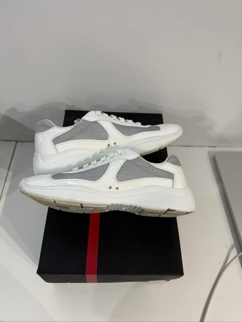 Prada America's Cup White Silver - Lightly Pre-Owned Size 9.5