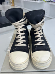 Rick Owens DRKSHDW Fogachine Hi Pentagram Embroidery Black Milk - Pre-Owned Size EU39.5/US6.5