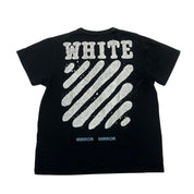 Off-White Mirror Mirror Diagonal Spray T-Shirt Black - Pre-Owned Size S