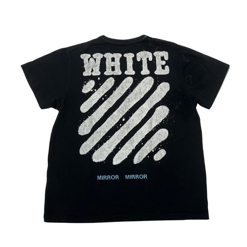 Off-White Mirror Mirror Diagonal Spray T-Shirt Black - Pre-Owned Size S