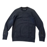 Vintage Chrome Hearts Patch Sleeve Fleece Crewneck Black (Preowned Size S fits S/M) - Pre-Owned