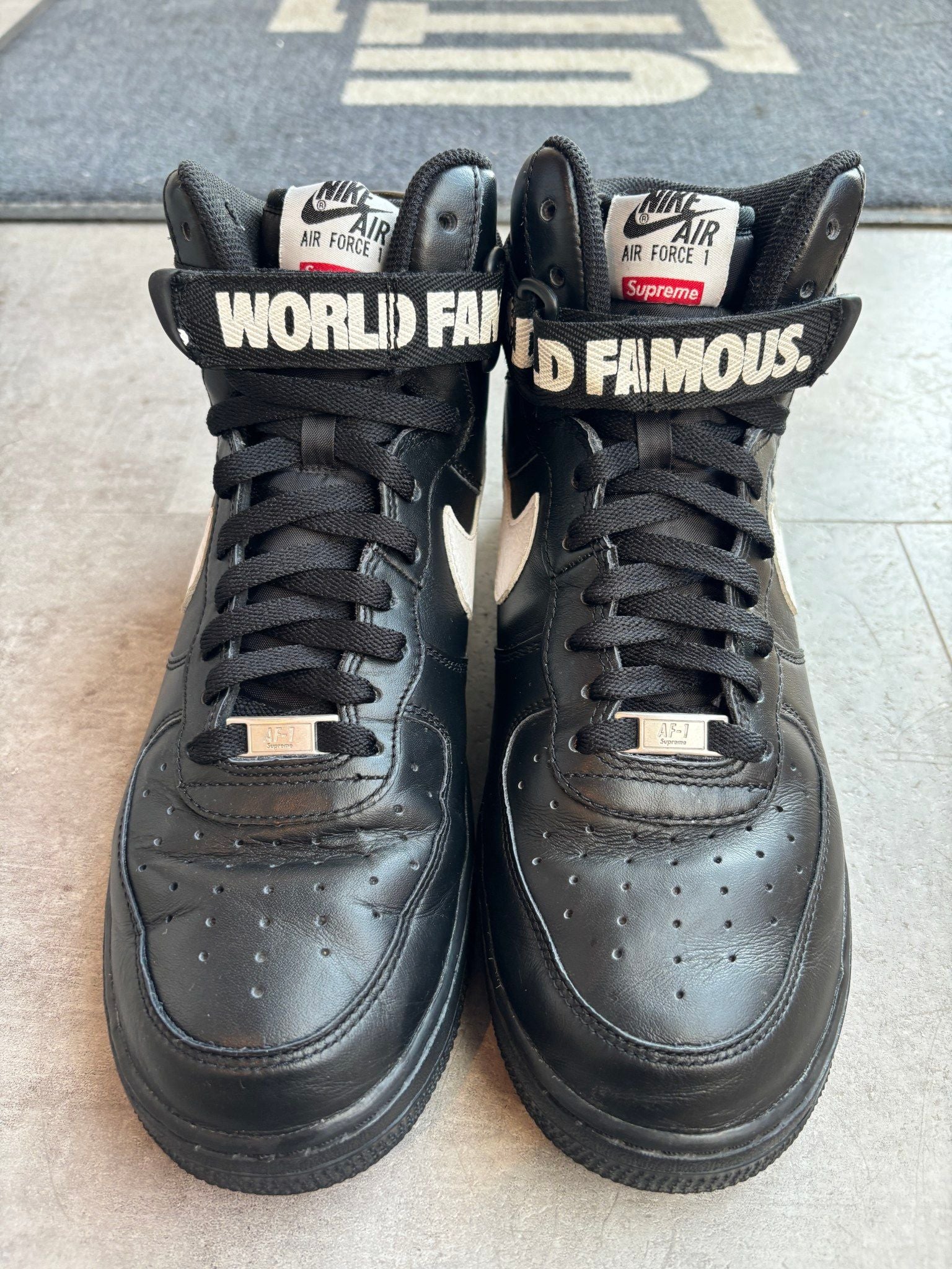 Nike Air Force 1 High Supreme World Famous Black - Pre-Owned Size 10 (No original box)