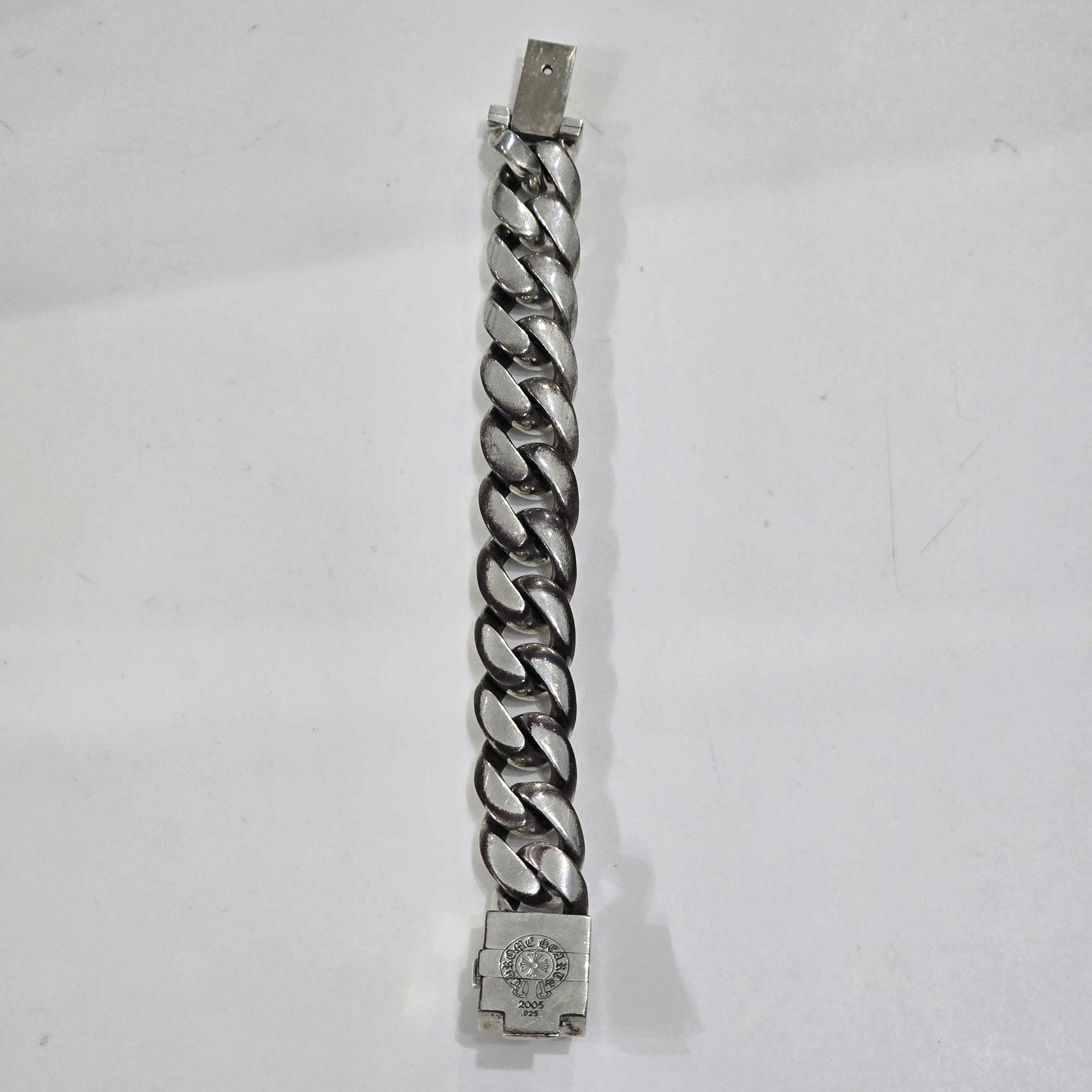 Chrome Hearts XL Diamond Fleur Cuban Link Bracelet (8 Inches) - Lightly Used