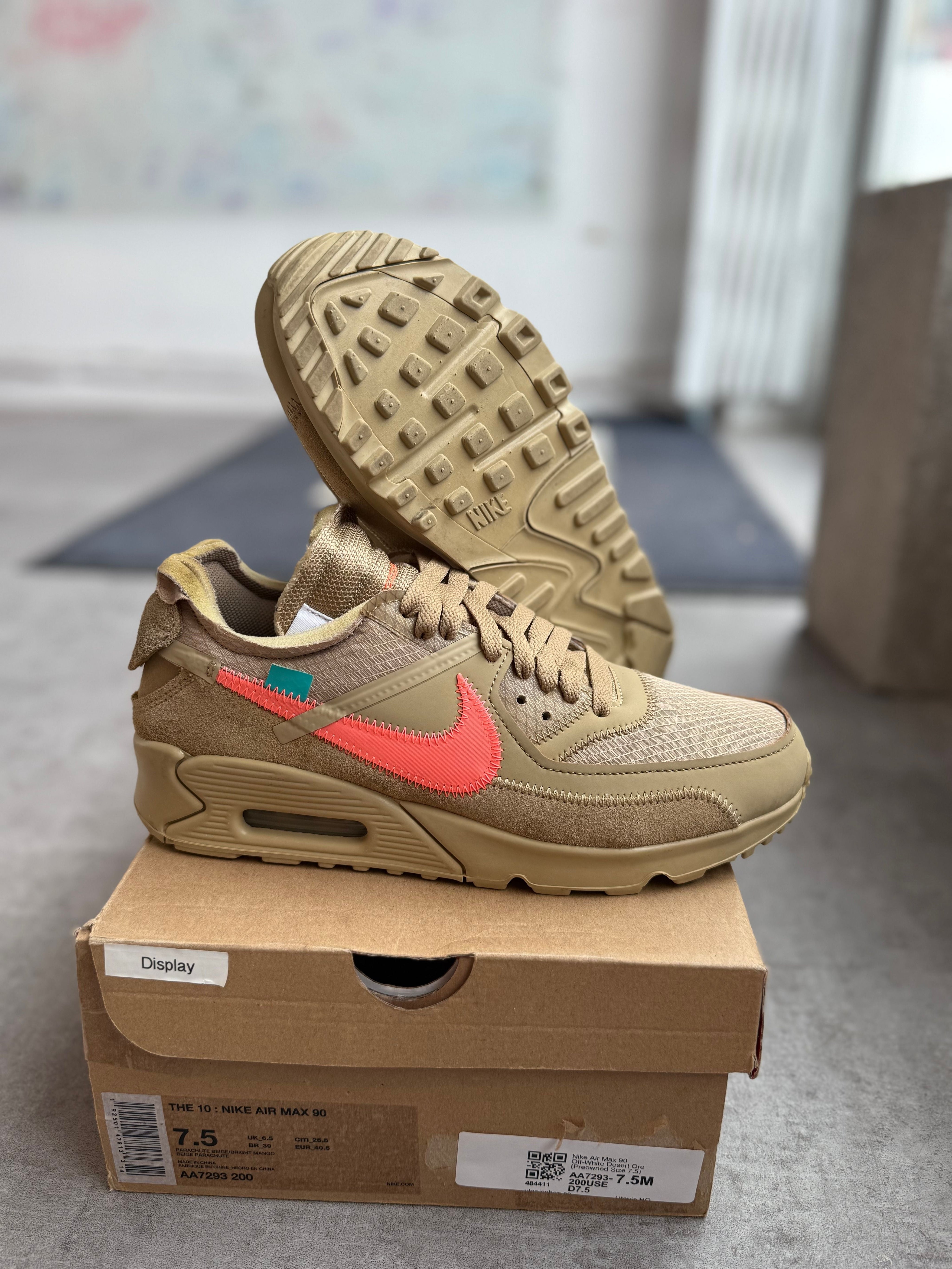 Nike Air Max 90 Off-White Desert Ore - Pre-Owned Size 7.5
