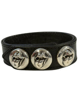 Chrome Hearts Rolling Stones Lips Leather Bracelet - Pre-Owned