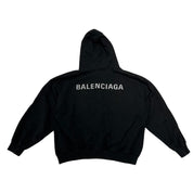 Balenciaga Back Hoodie Medium Fit Black - Pre-Owned Size M