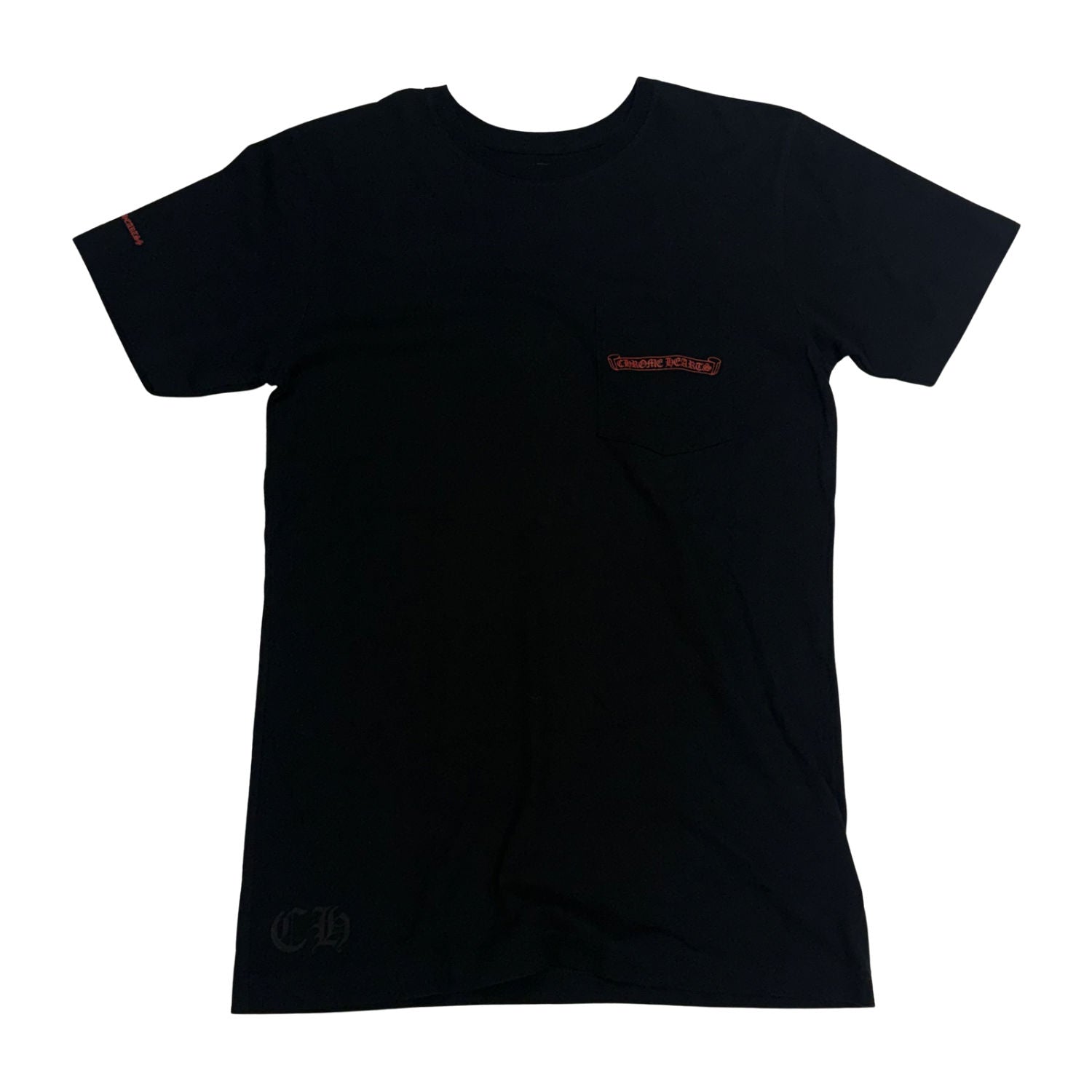 Chrome Hearts Tonal Horseshoe Red Scroll Logo T-Shirt Black