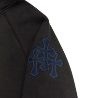 Chrome Hearts Paper Jam Triple Cross Navy Patch Pullover - Worn Once Size L
