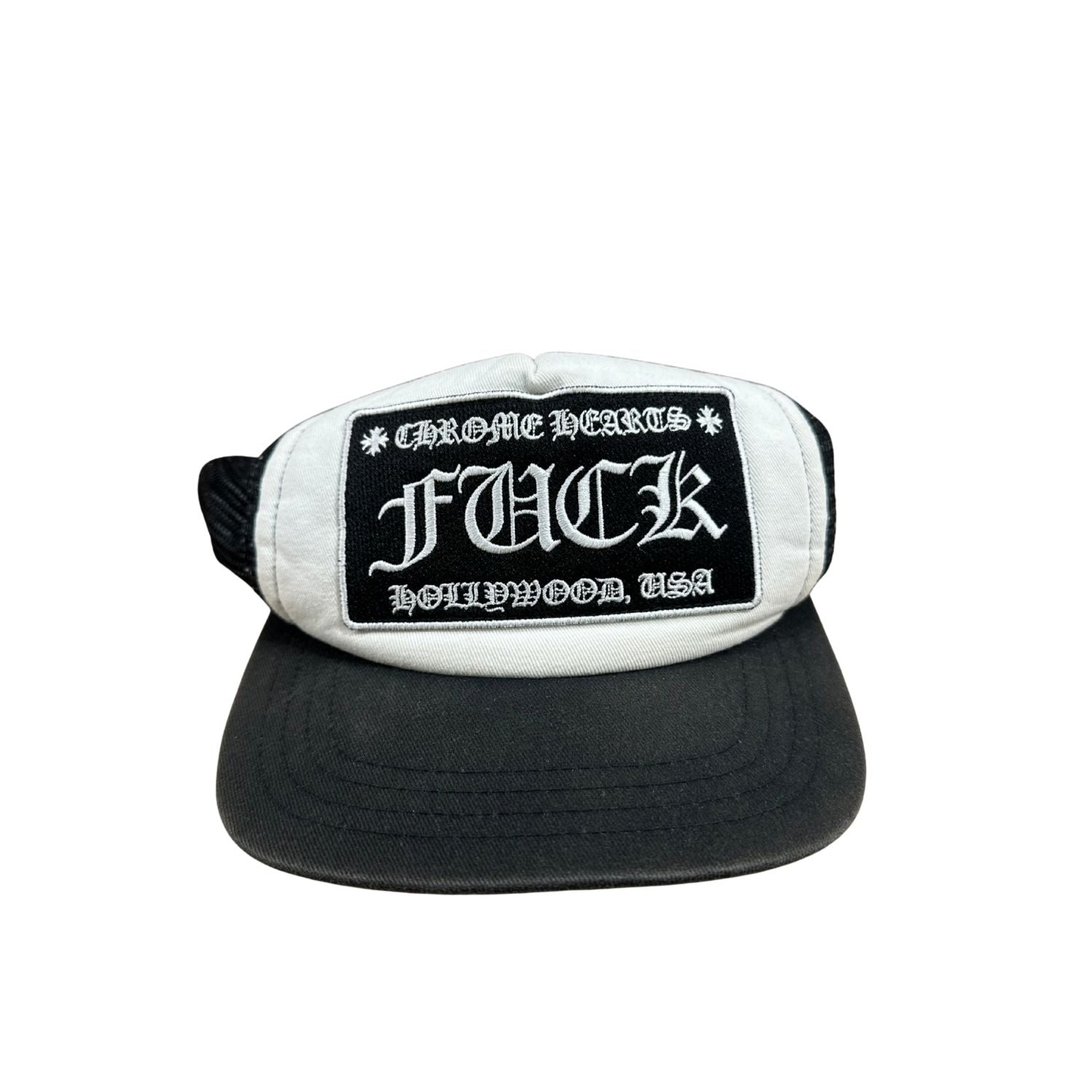 Chrome Hearts CH Fuck Hollywood Trucker Hat Black/White (Preowned) - Pre-Owned