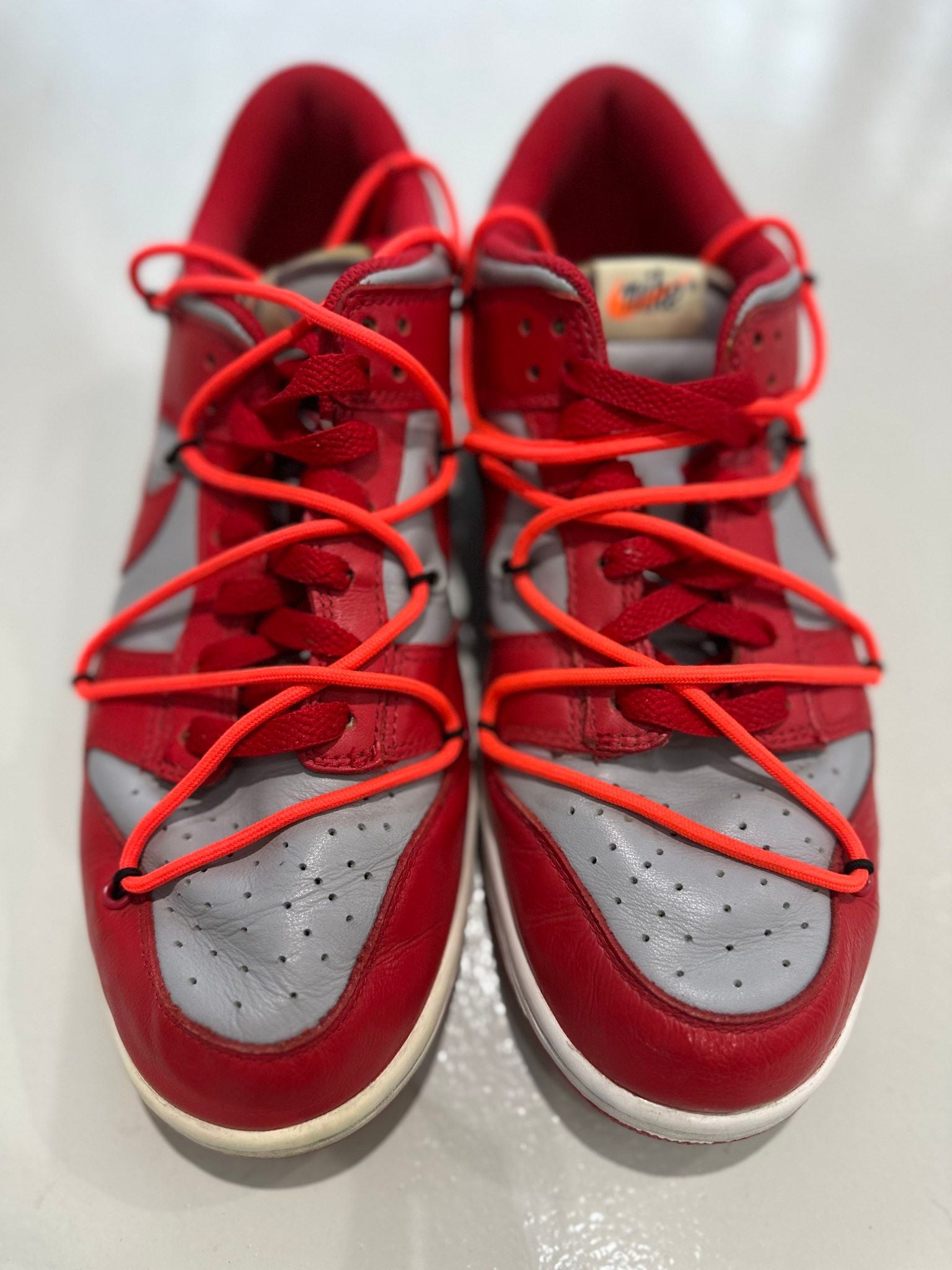 Nike Dunk Low Off-White University Red - Pre-Owned Size 9 (No original box)