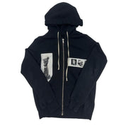 Rick Owens 2016 Patchwork Jason Zip-Up Hoodie Black - Lightly Used Size M