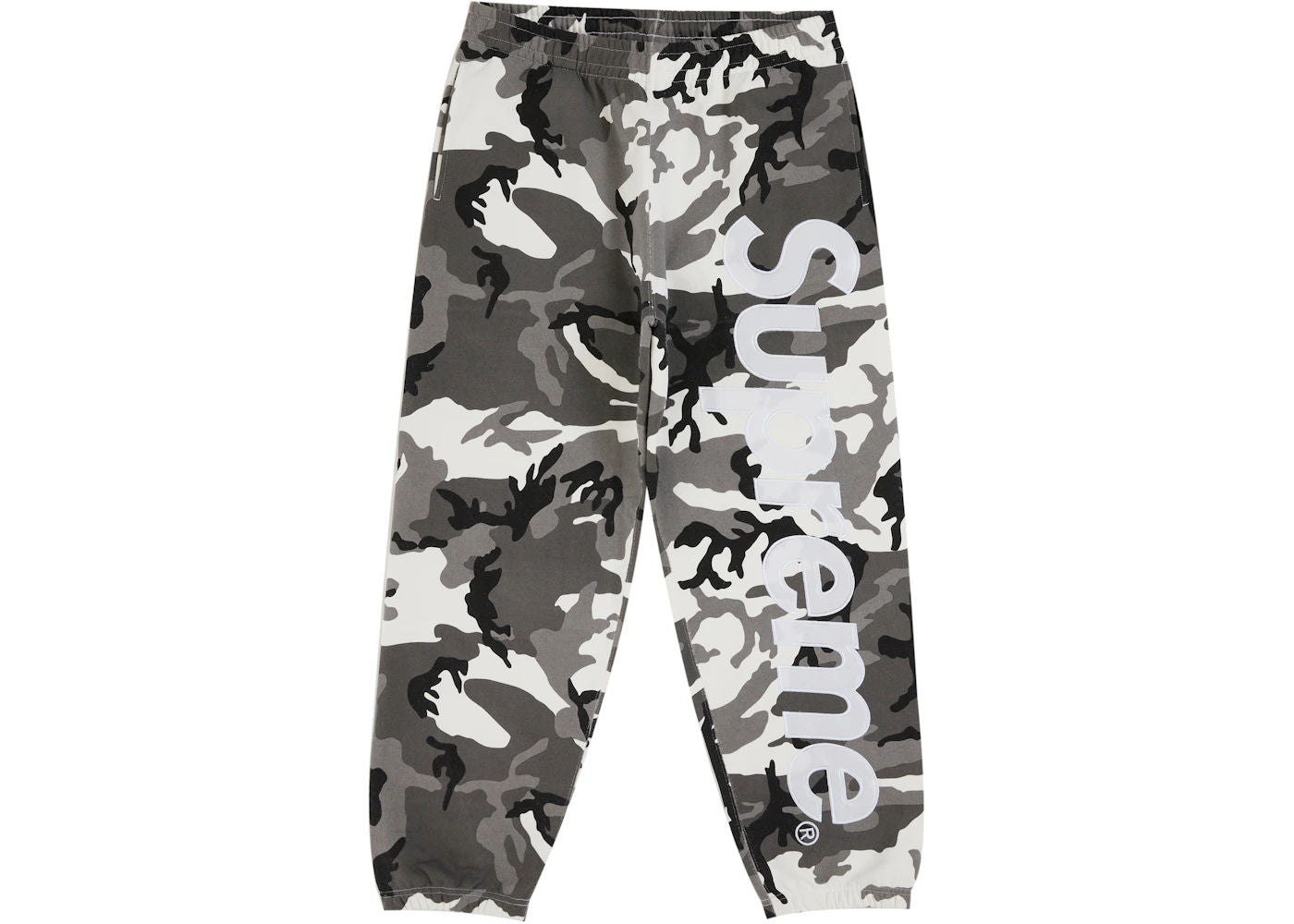 Supreme Satin Applique Sweatpant (SS26) Snow Camo