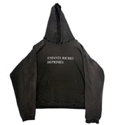Enfants Riches Deprimes Classic Logo Hoodie Sun Faded Black - Lightly Pre-Owned Size XL