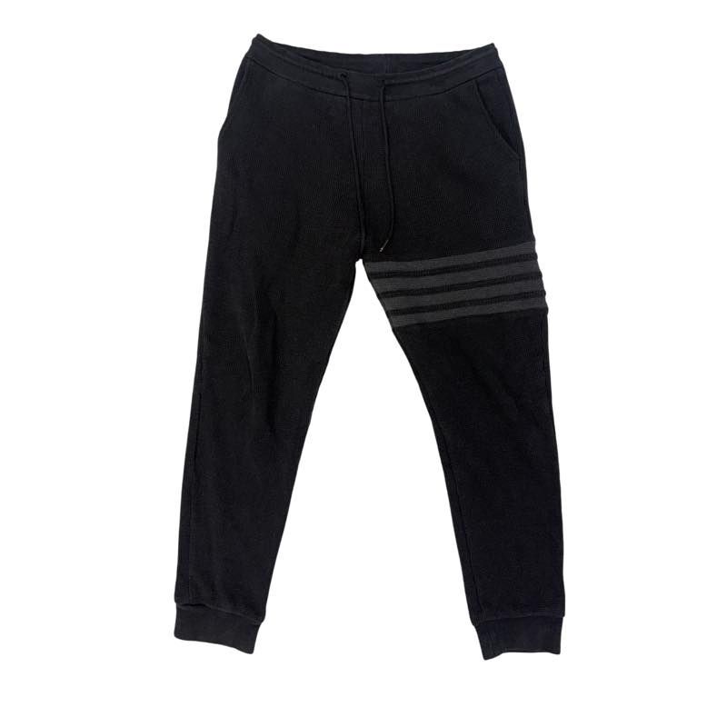 Thom Browne Charcoal Compact Waffle 4-Bar Sweatpants - Lightly Pre-Owned Size S