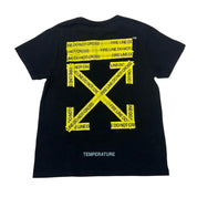 Off-White Temperature Fire Tape T-Shirt Black - Pre-Owned Size XS