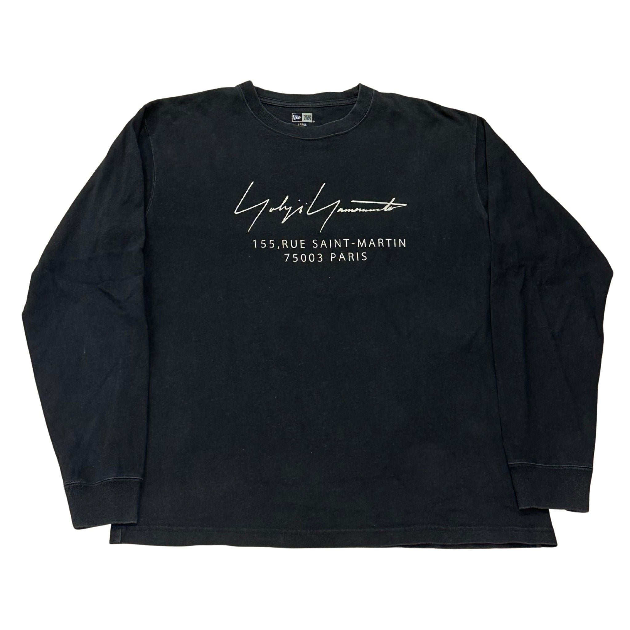 Yohji Yamamoto Pour Homme Paris Logo L/S T-Shirt Black - Pre-Owned Size L