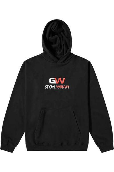 Balenciaga Gym Wear Logo Hoodie Black - Lightly Used Size L