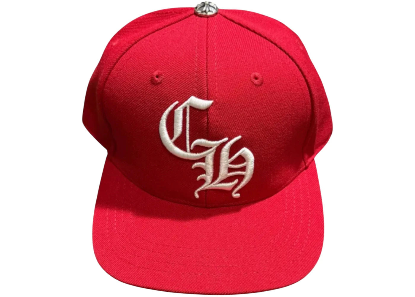 Chrome Hearts Embroidered CH Logo Baseball Hat Red/White