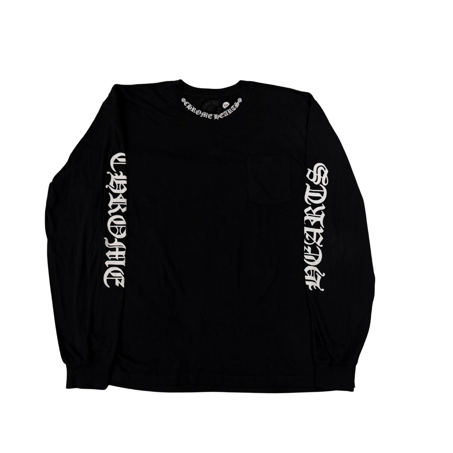 Chrome Hearts Neck Logo Long Sleeve T-shirt Black/White