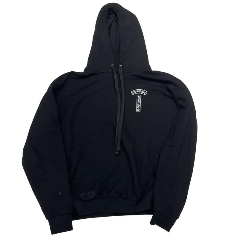 Chrome Hearts T-Bar Shoulder Logo Pullover Hoodie Black - Lightly Pre-Owned Size L