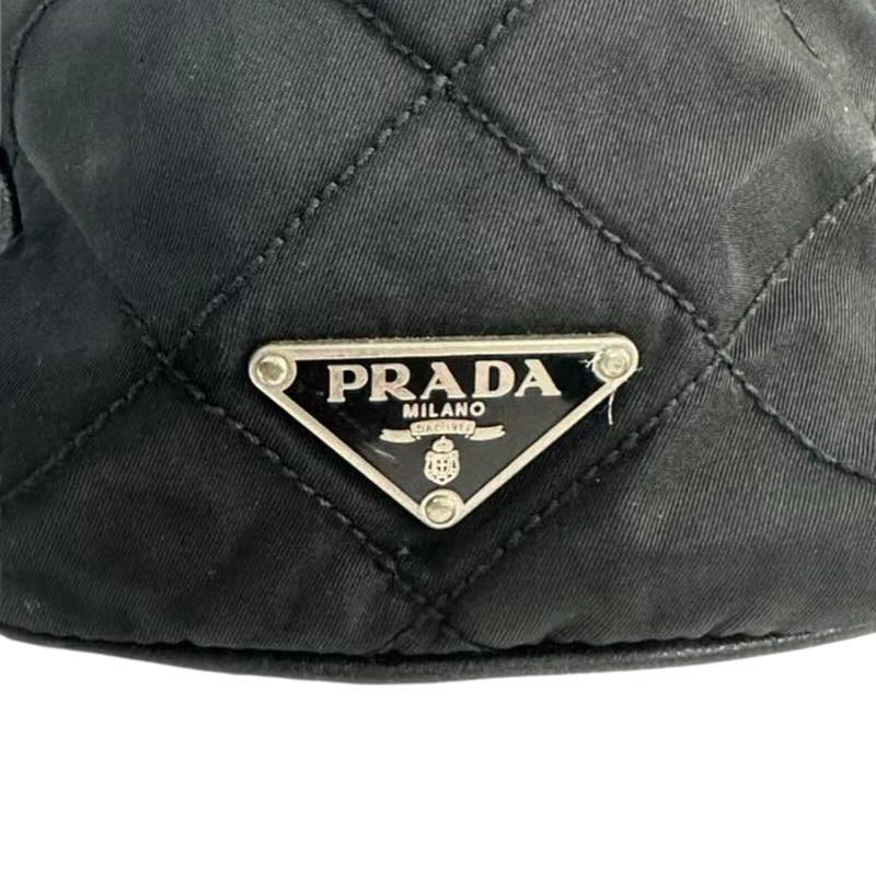 Prada Tessuto Metallo Quilted Black Synthetic Shoulder Bag - Pre-Owned
