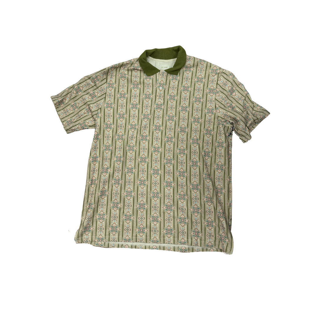 Aime Leon Dore Knit Polo Shirt ALD Pique Mens Medium Striped Bold Floral