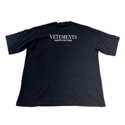 Vetements Fashion Is My Profession T-Shirt Black (Preowned Size L, Fits XXL) - Pre-Owned