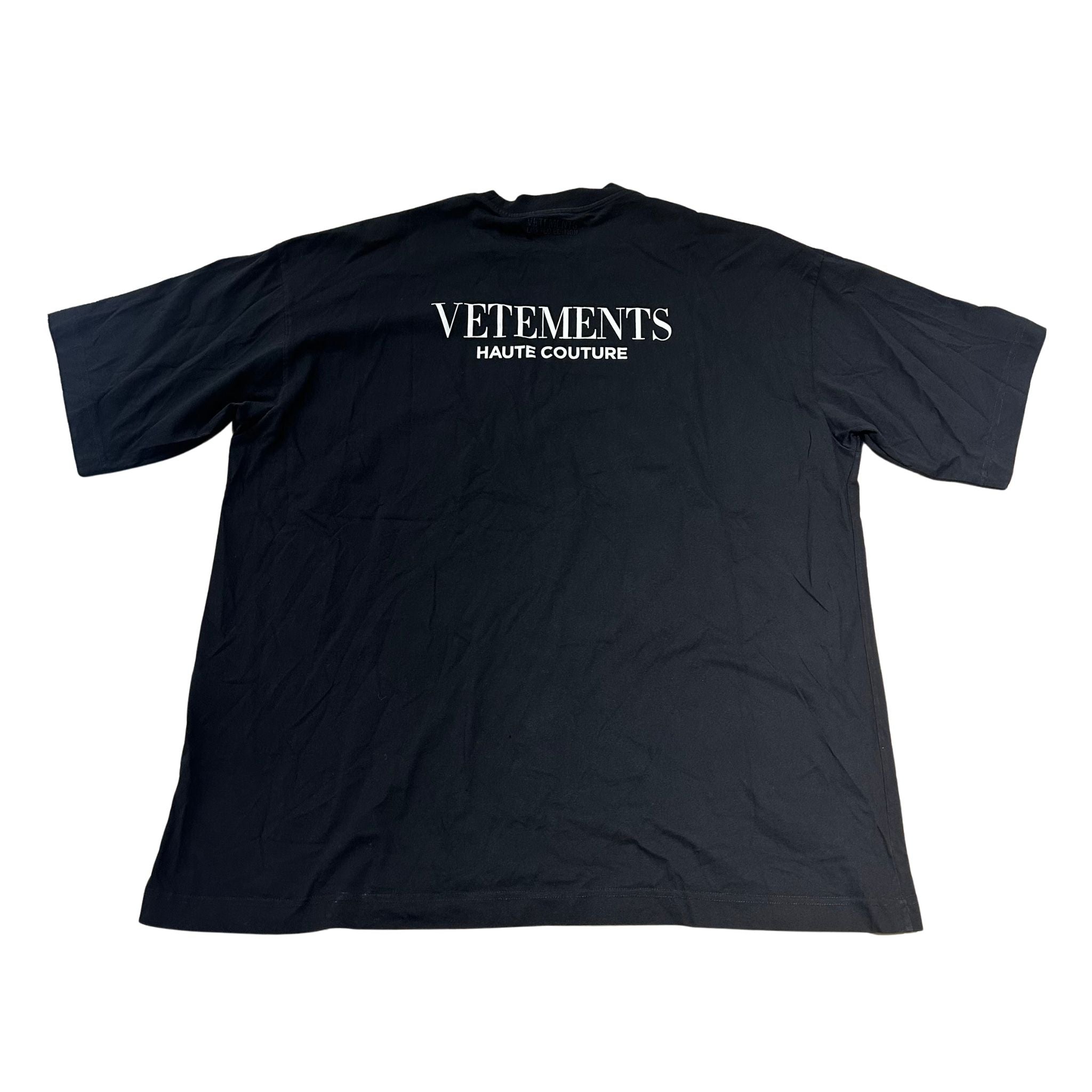 Vetements Fashion Is My Profession T-Shirt Black (Preowned Size L, Fits XXL) - Pre-Owned