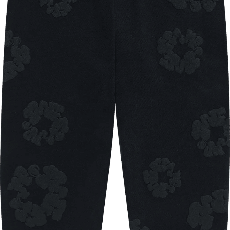 Denim Tears The Cotton Wreath Sweatpants Black Monochrome, brand new – photo 2 of 2