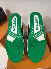 Louis Vuitton LV Trainer Black White Green - Tried On Size 12
