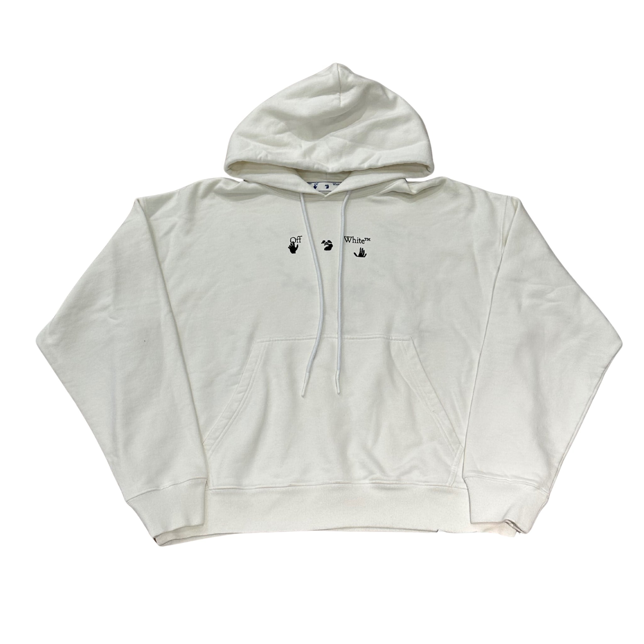 OFF-WHITE Marker Stencil Logo Hoodie White (Worn once) - Pre-Owned