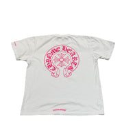 Chrome Hearts Pink Horseshoe Logo Tee White - Lightly Pre-Owned Size XL