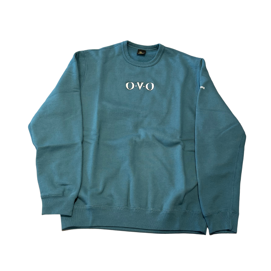 Ovo Embroidered "Ovo" Crewneck Teal