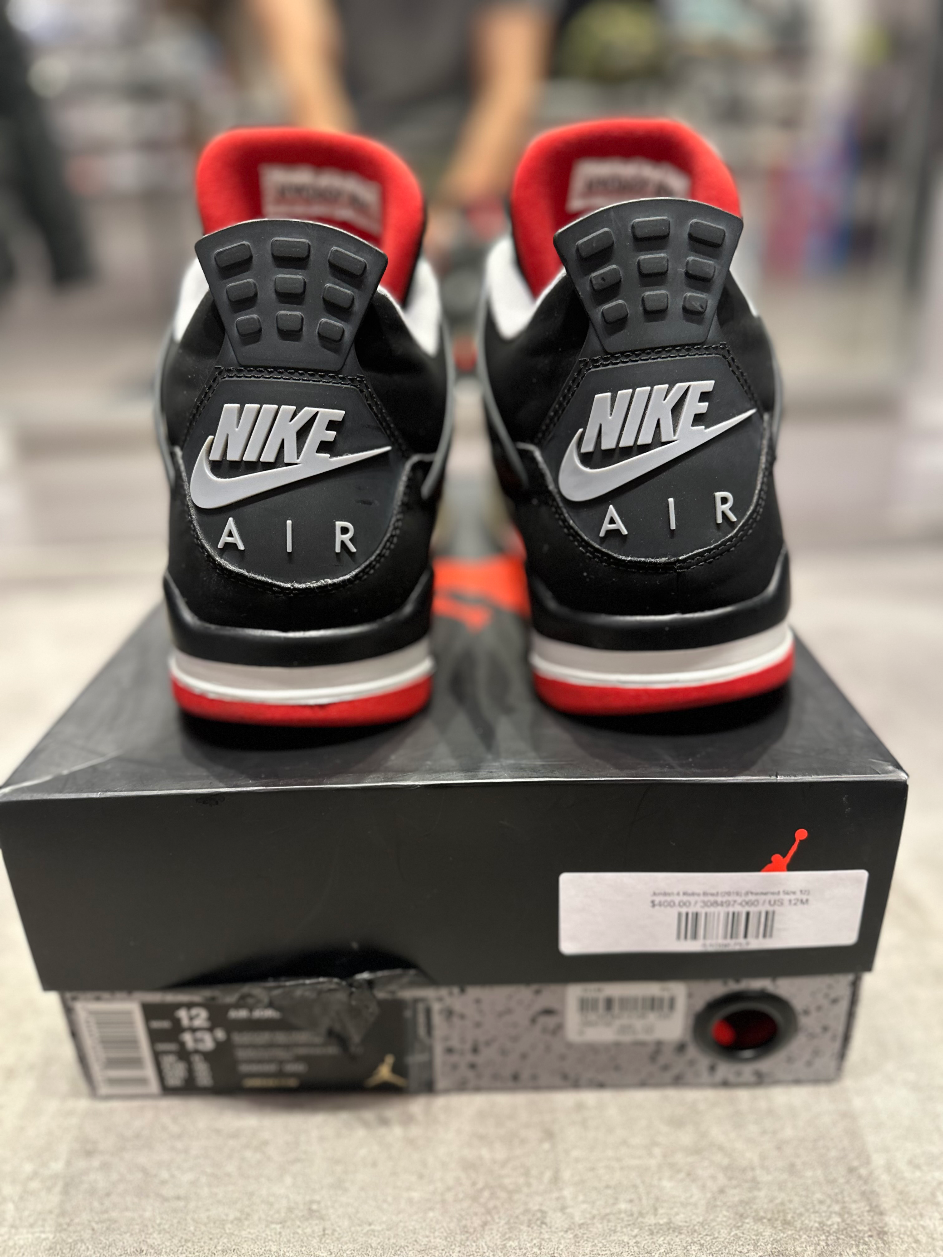 Jordan 4 Retro Bred (2019) (Preowned Size 12)